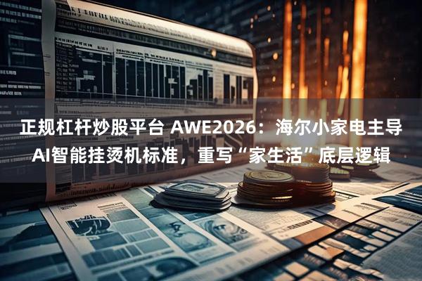 正规杠杆炒股平台 AWE2026：海尔小家电主导AI智能挂烫机标准，重写“家生活”底层逻辑